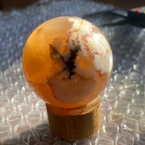 Flower Agate with Carnelian and Serdonyx Sphere